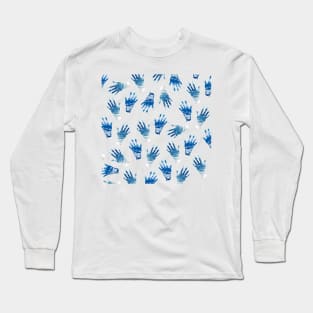 Cloudy Hands Pattern Long Sleeve T-Shirt